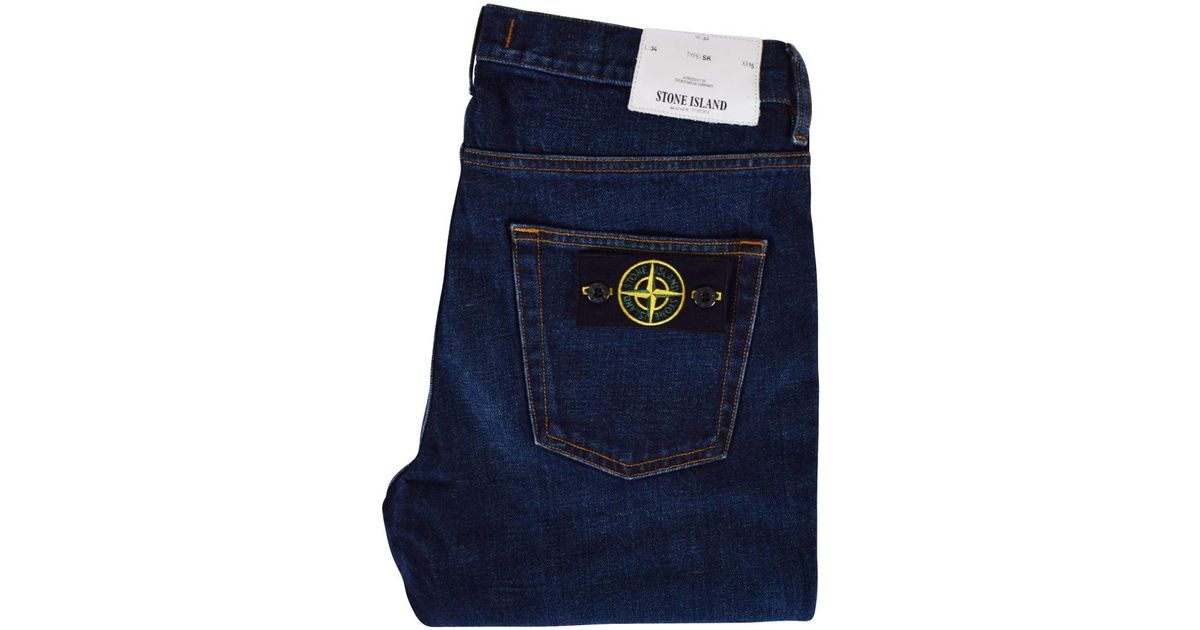 Stone Island Dark Wash Skinny Fit Jeans Blue for | Lyst
