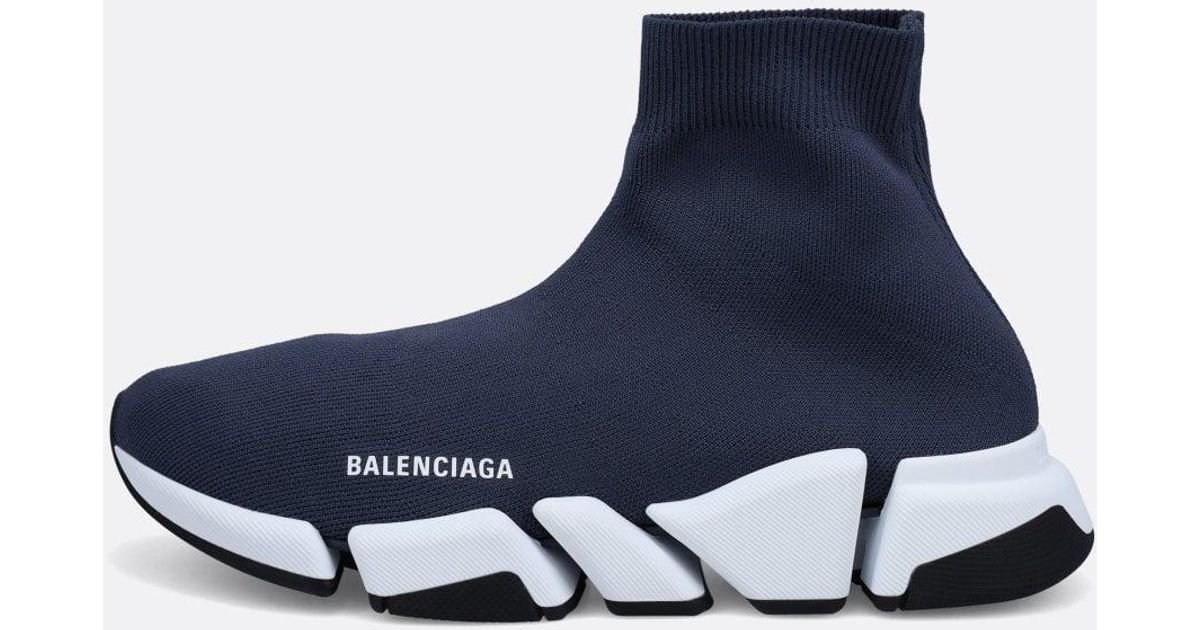 Balenciaga & White 2.0 Speed Sock Runners in Blue for Men | Lyst