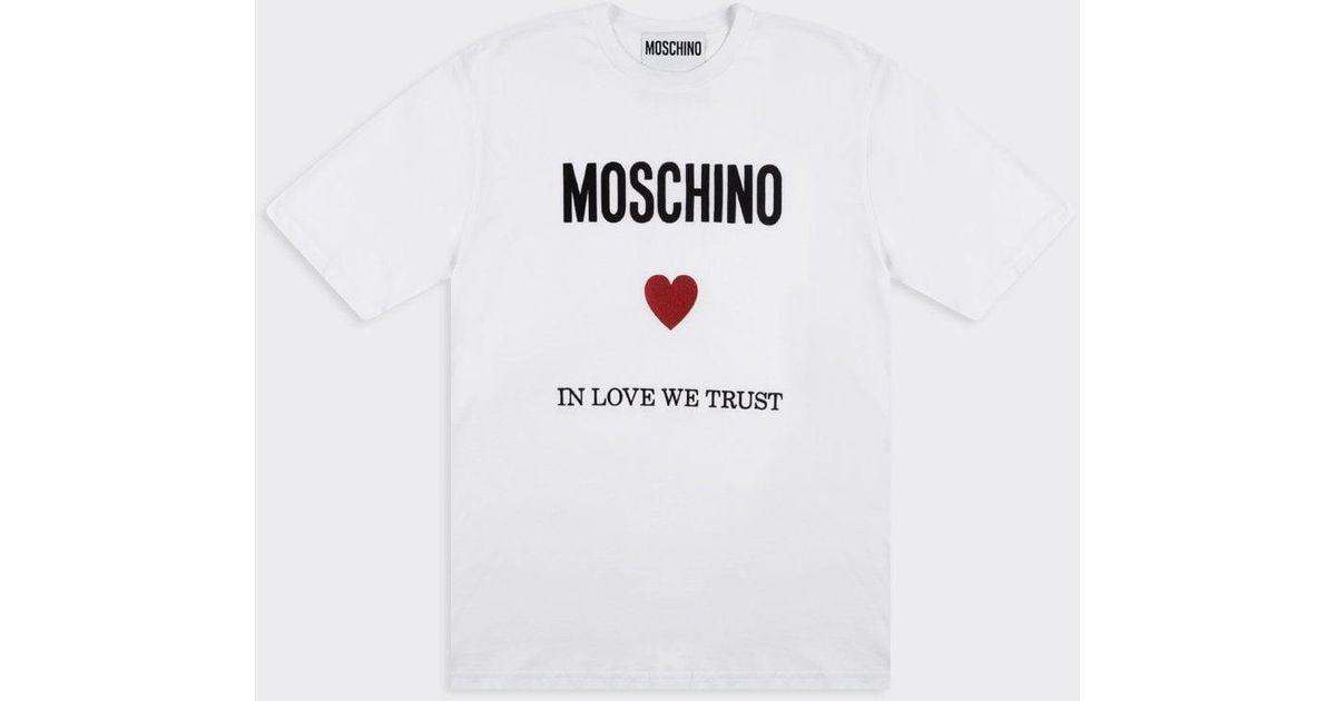 Moschino In Love We Trust T-shirt in White for Men | Lyst
