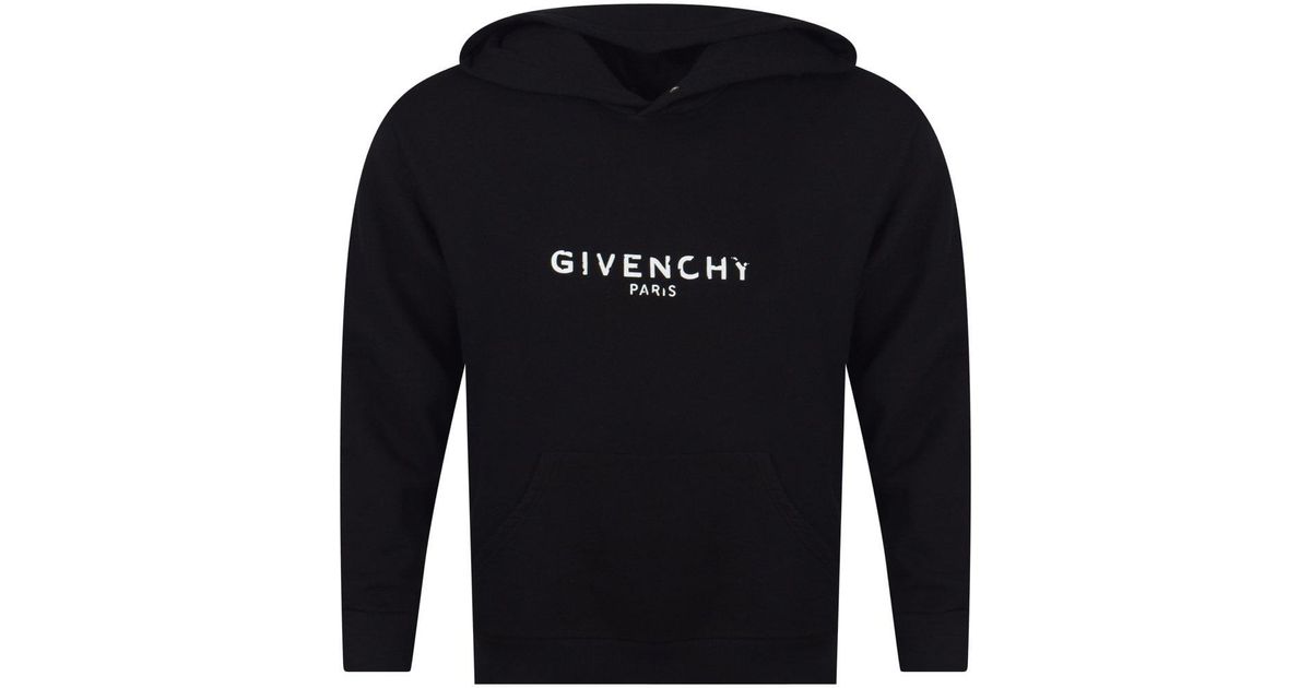 Givenchy Black Cracked Text Pullover Hoodie for Men | Lyst