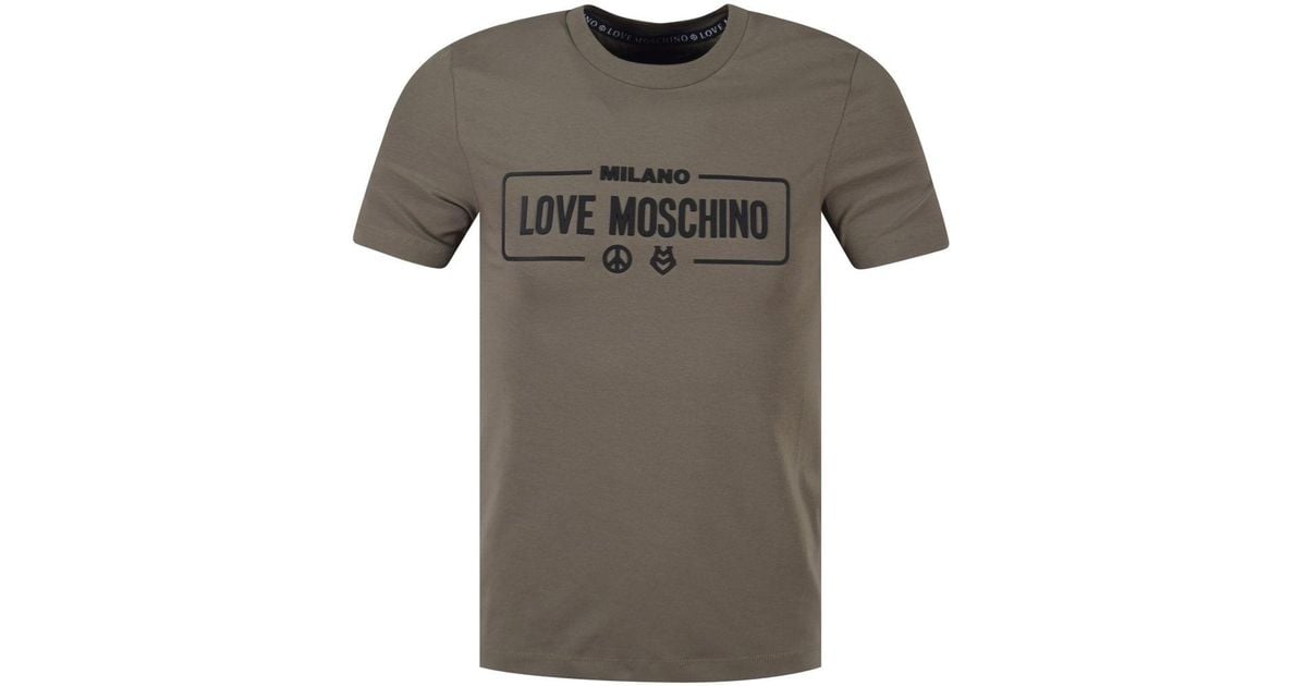 khaki moschino t shirt