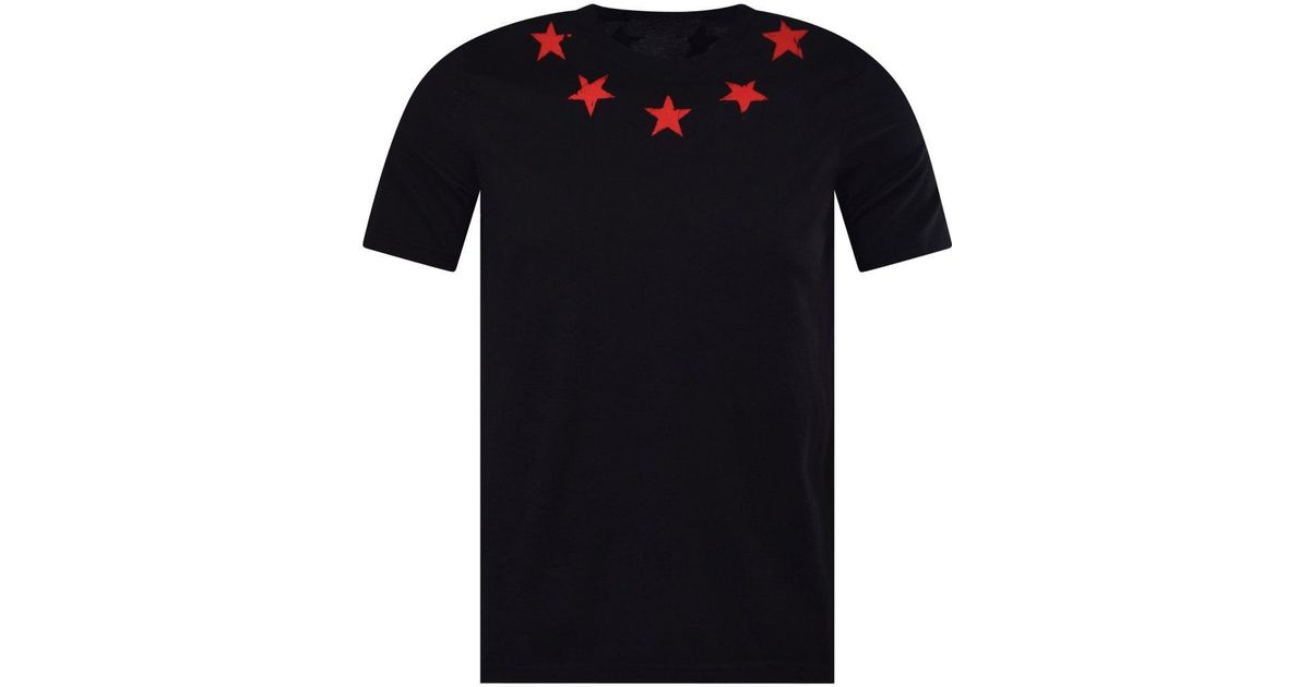 givenchy black shirt with red stars