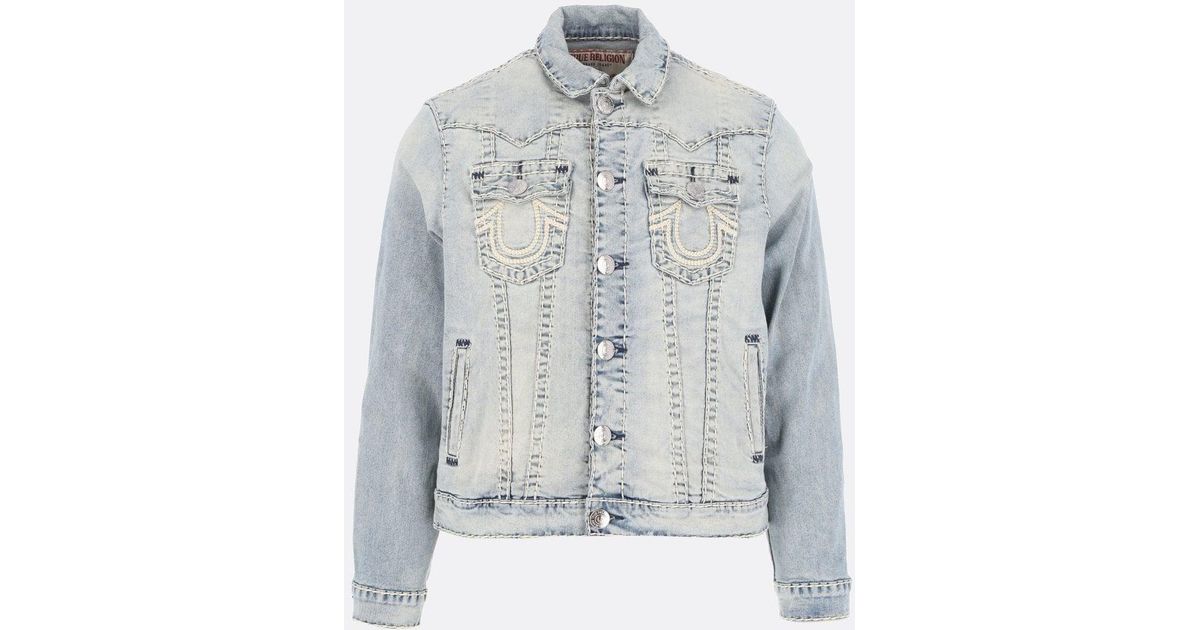 True Religion Light Wash Jimmy Super T Rope Denim Jacket in Blue for