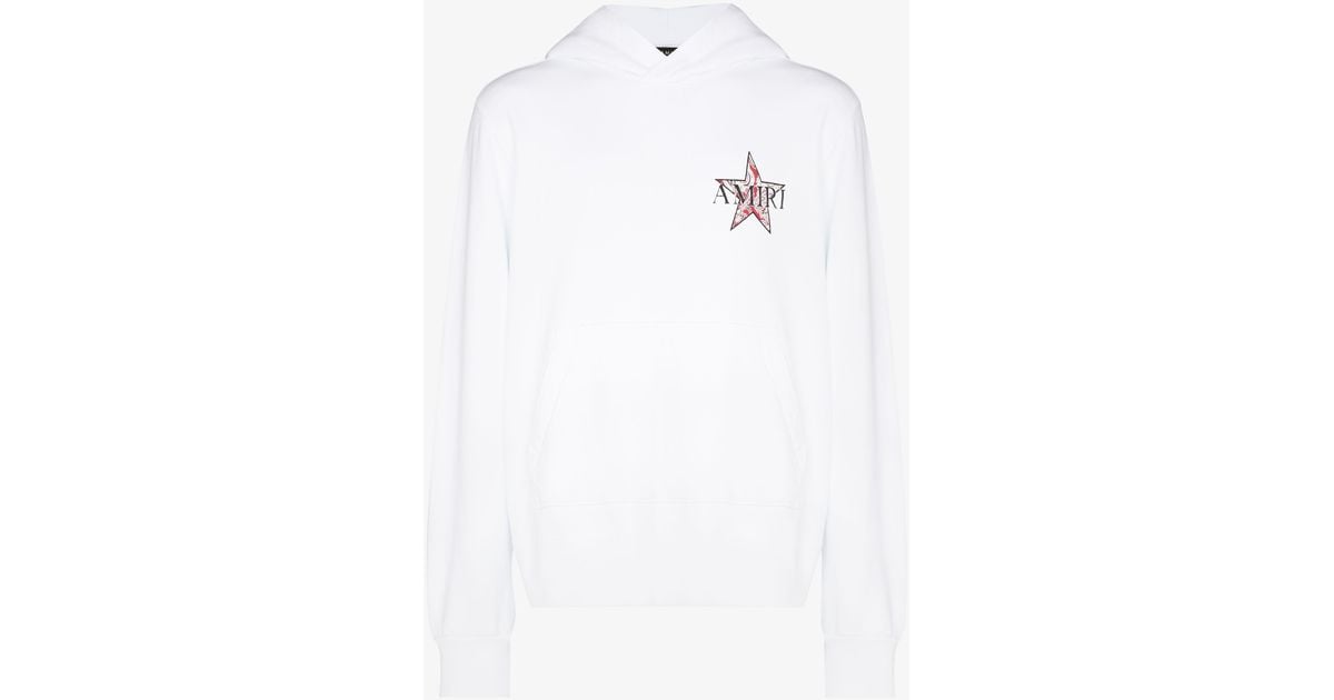 Amiri Paisley Star Logo Print Hoodie - Men's - Cotton in White for 