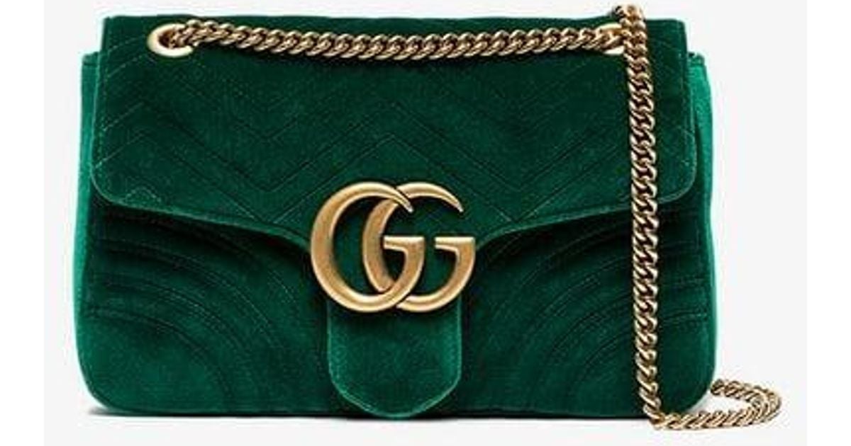 gucci green velvet bag