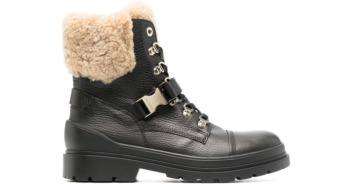 Bogner Black St Moritz Leather Ankle Boots | Lyst UK