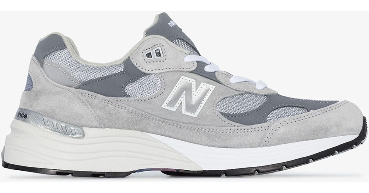 New Balance 992 Suede Mesh Sneakers in 