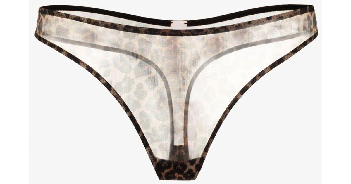 Agent Provocateur Lucky Leopard Print Thong in Brown | Lyst UK