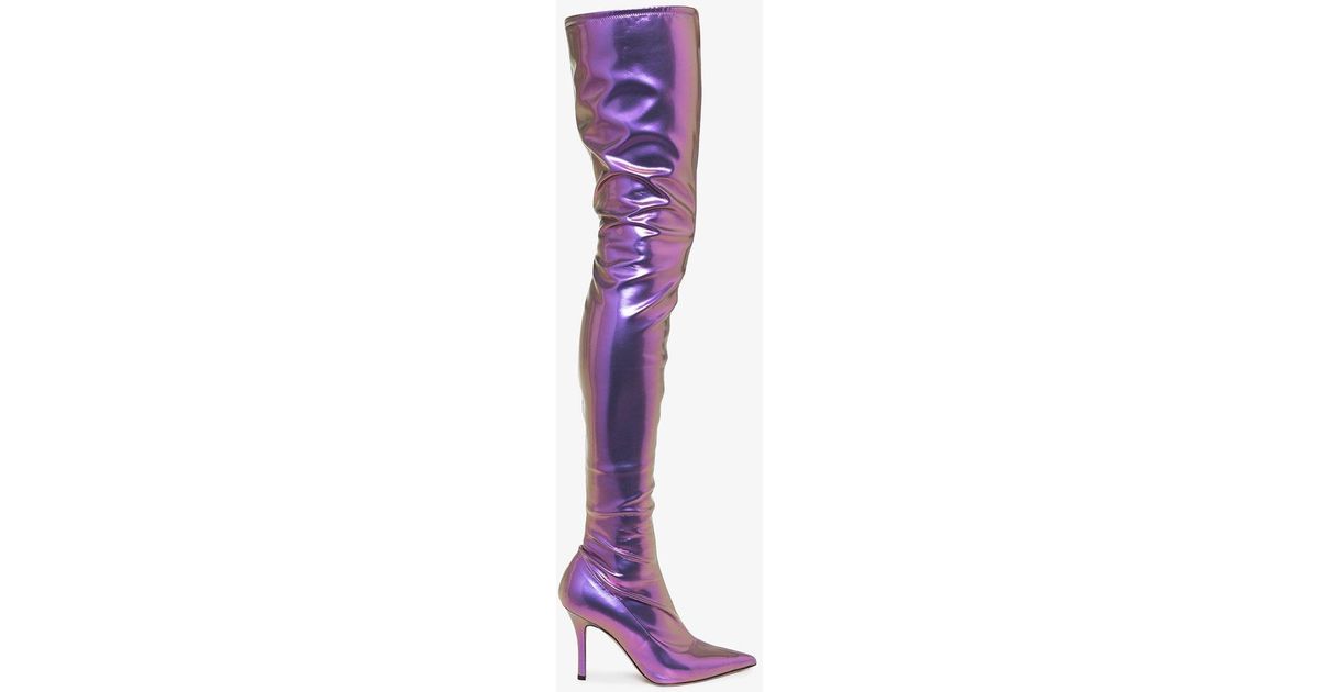 amina muaddi purple shoes