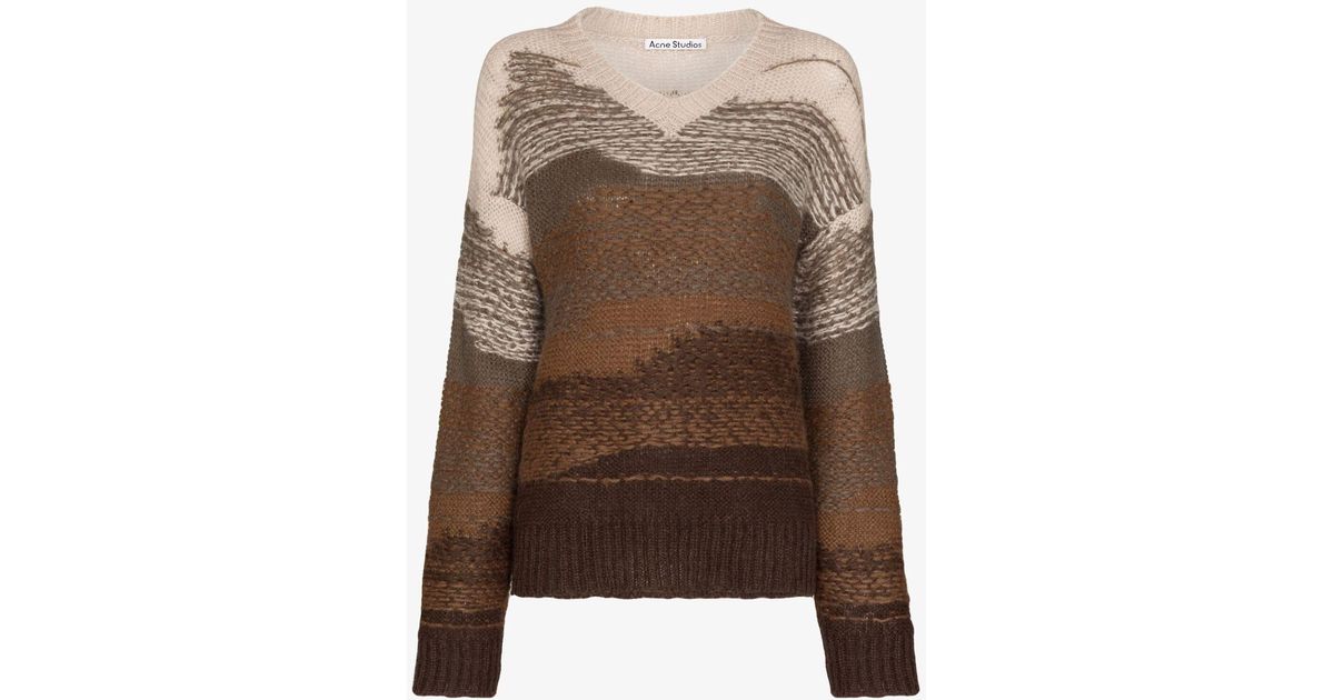 Acne Studios Kestella Gradient Knitted Sweater in Brown | Lyst