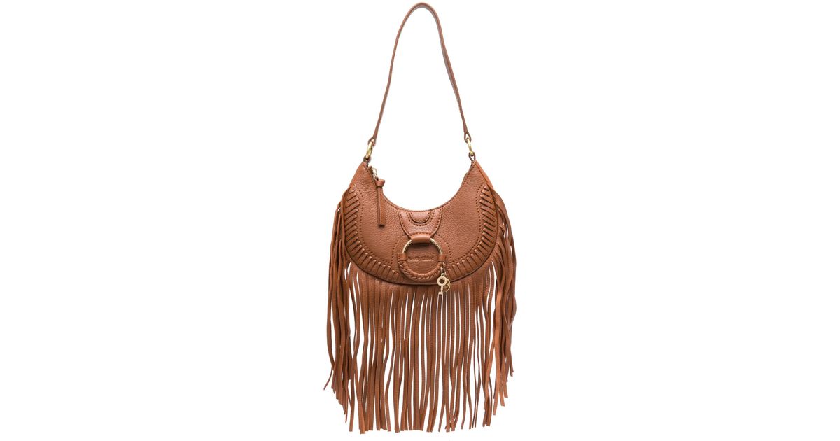 See By Chloé Hana Fringed Leather Shoulder Bag in Brown | Lyst