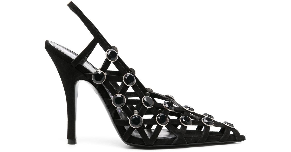 The Attico Embellished Heels in Black | Lyst