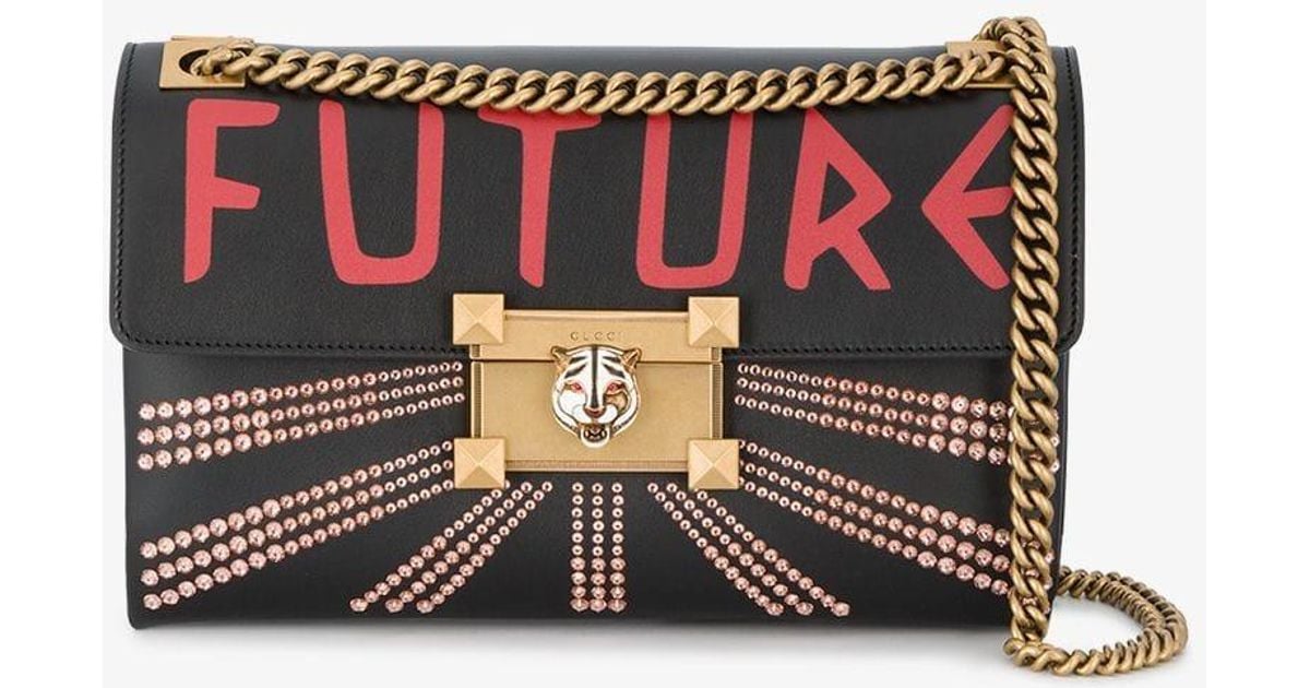 Gucci Leather Linea Future Shoulder Bag in Black | Lyst