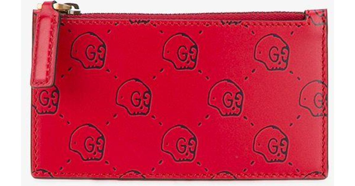 Gucci Ghost Card Case In Red Lyst