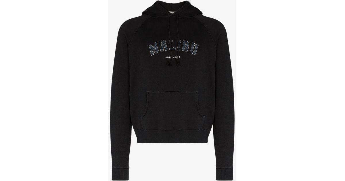 Saint Laurent Malibu Black Hoodie Malibu Hoodie Saint Laurent