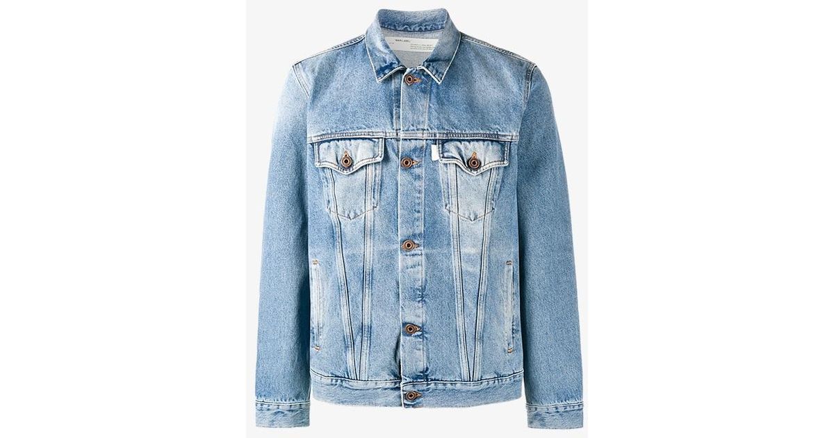 Off-White c/o Virgil Abloh Spray Paint Denim Jacket in Blue for