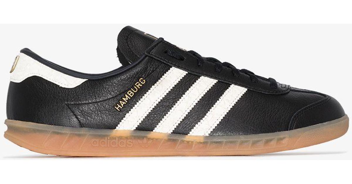 adidas Leather Hamburg Trainers in White (Black) for Men - Save 65% - Lyst