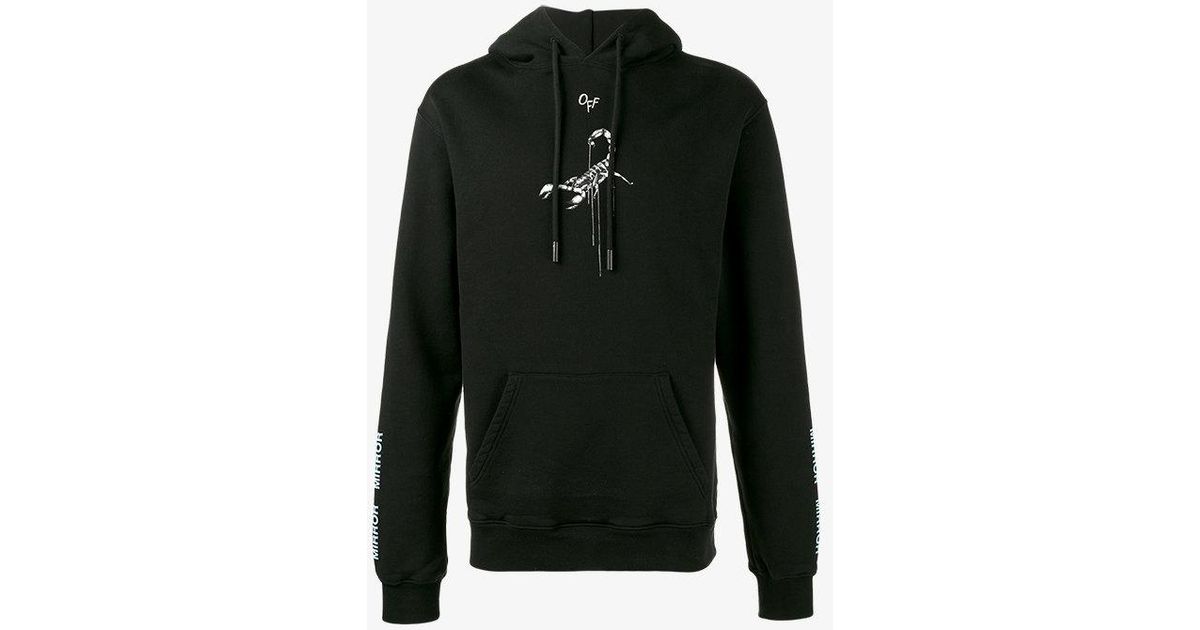 Off-White c/o Virgil Abloh Cotton 'mirror Scorpion' Hoodie in Black for Men - Lyst