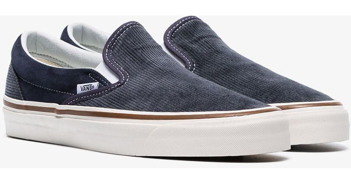 Vans Navy Blue And Grey 98 Dx Corduroy Slip On Sneakers for Men | Lyst