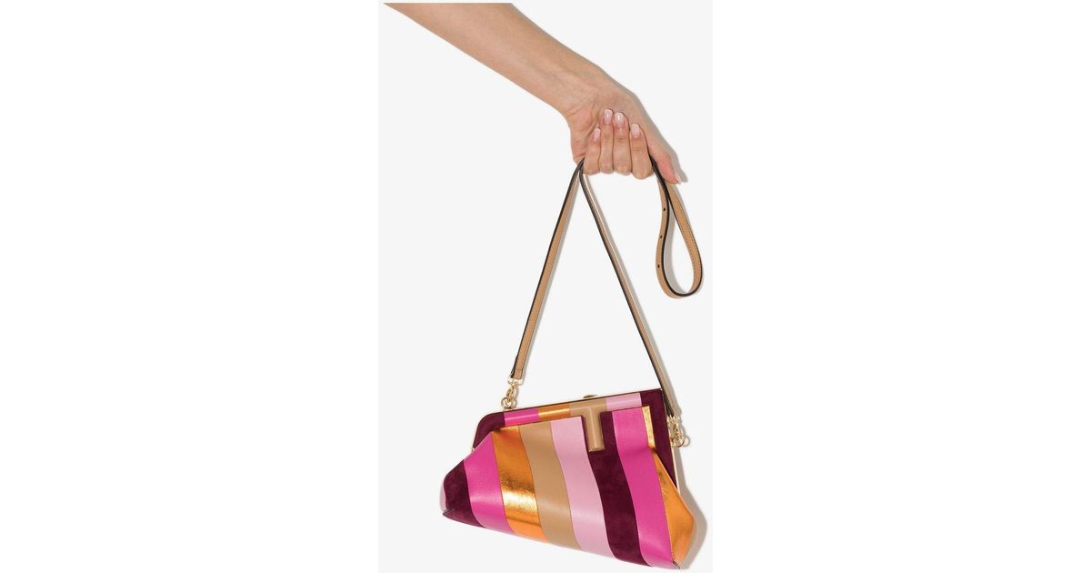クラッチバッグ FENDI  Fendi Clutches Women Leather Pink/Peach Baguette Pouch Fabric Pink | Fendi