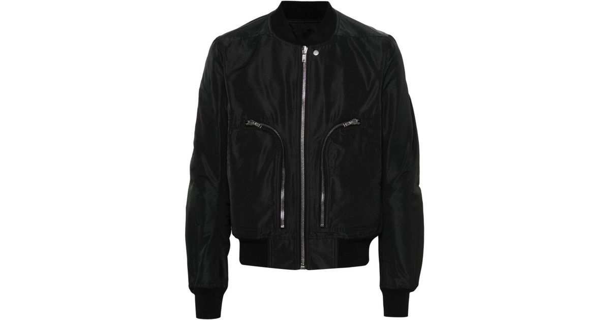 Rick Owens Bauhaus Technical Flight Jacket in Black for Men Rick Owens Bauhaus Technical Flight Jacket in Black for Men
