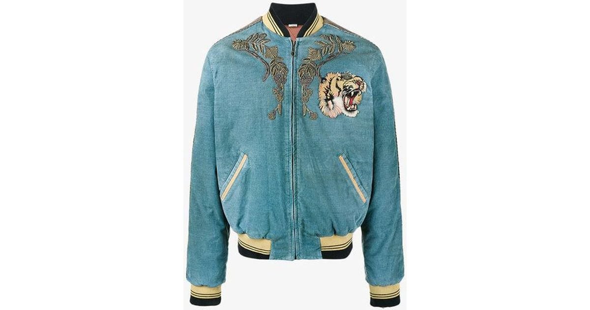 gucci embroidered bomber jacket