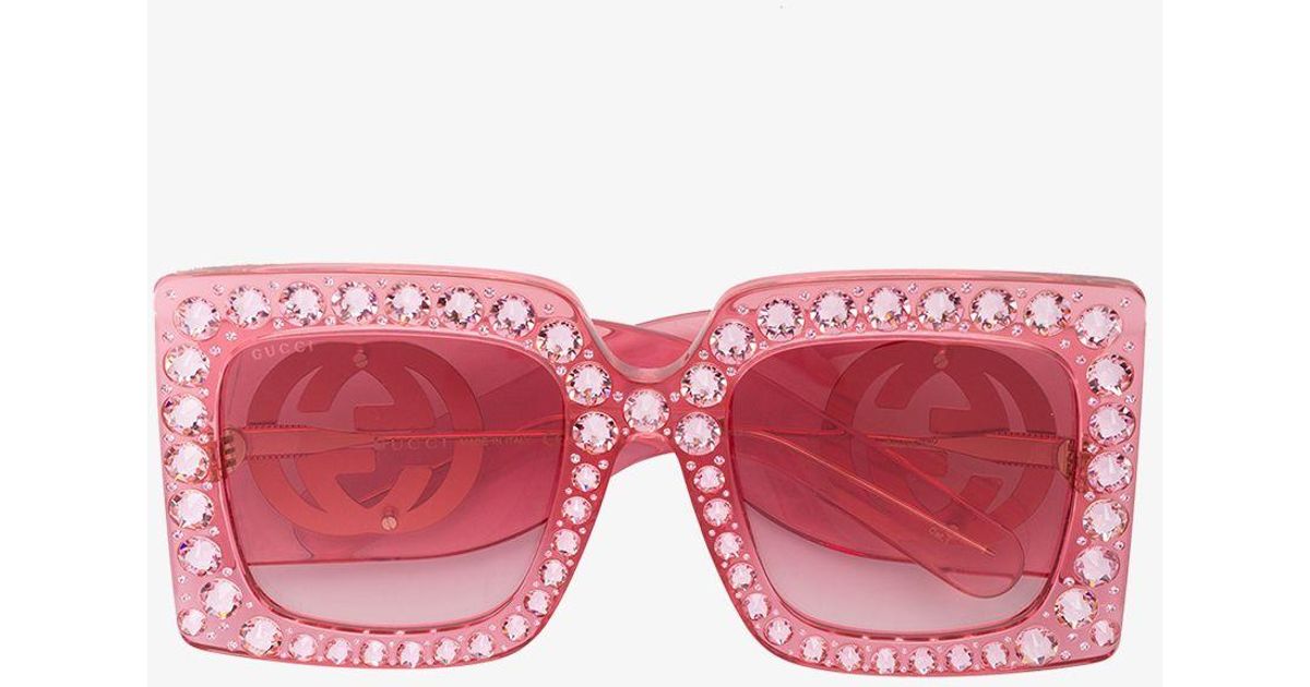 Gucci pink crystal sunglasses Clearance