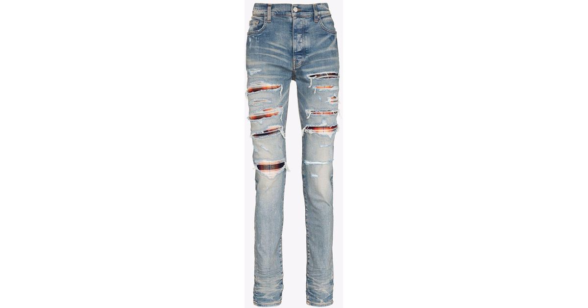 Amiri Denim Thrasher Plaid Bandana 