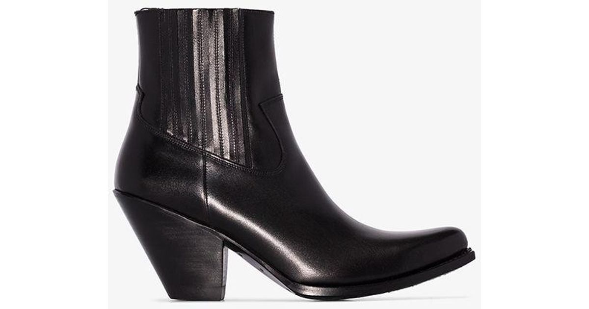 Celine Black Berlin 80 Leather Cowboy Boots | Lyst