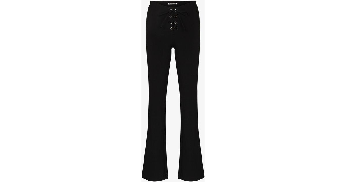 Reformation Len Lace-up Flared Trousers in Black | Lyst