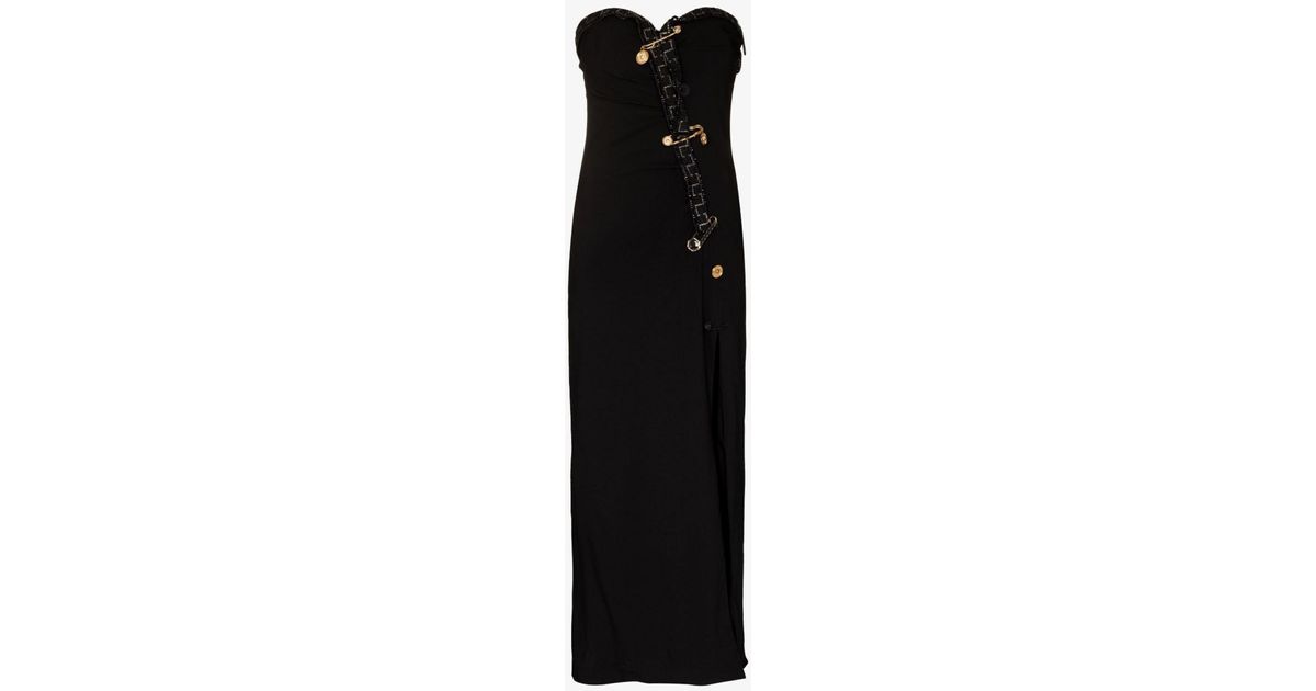 Versace Safety Pin Maxi Dress In Black Lyst