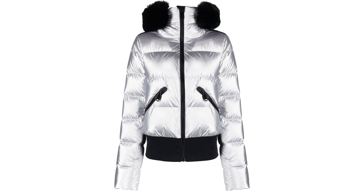 Goldbergh Bombardino Hooded Quilted Ski Jacket in Gray Lyst