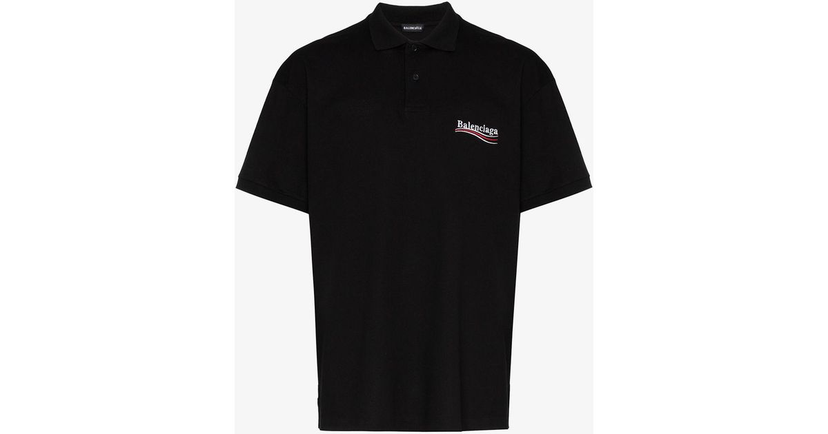 Balenciaga Cotton Black Political Logo Polo Shirt for Men | Lyst