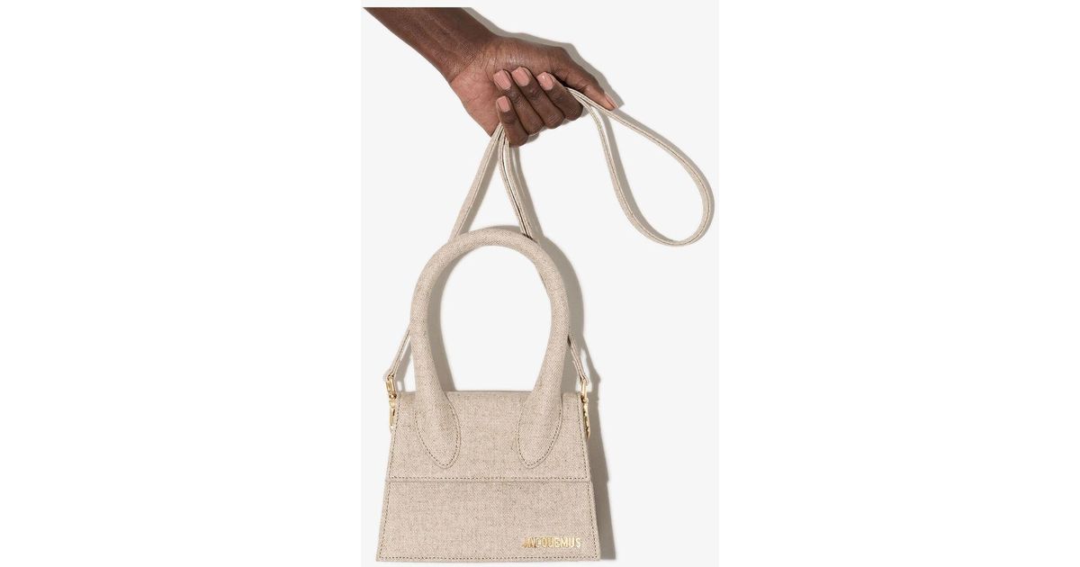 Jacquemus Neutral Le Chiquito Moyen Canvas Cross Body Bag in Natural Lyst