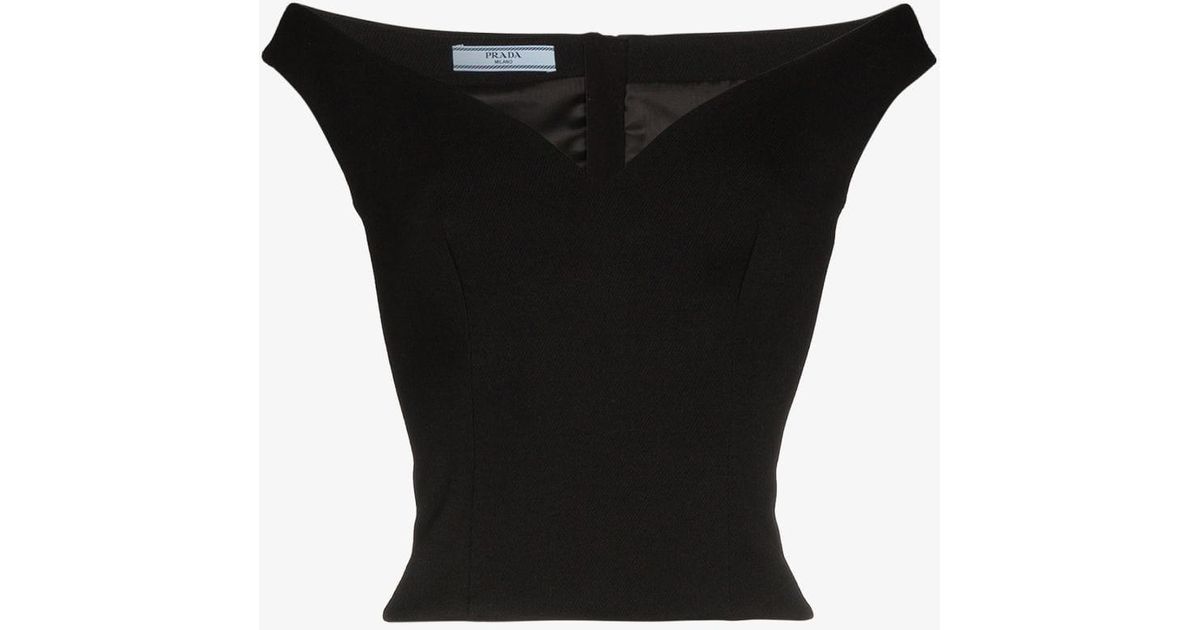 black off the shoulder v neck top