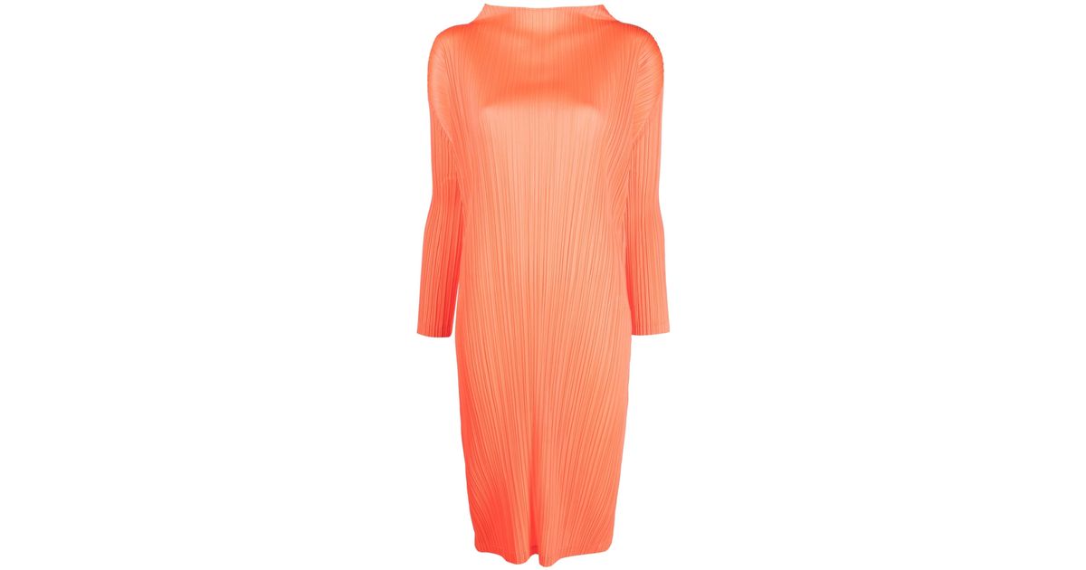 Pleats Please Issey Miyake Monthly Colours January Dress in Orange ...
