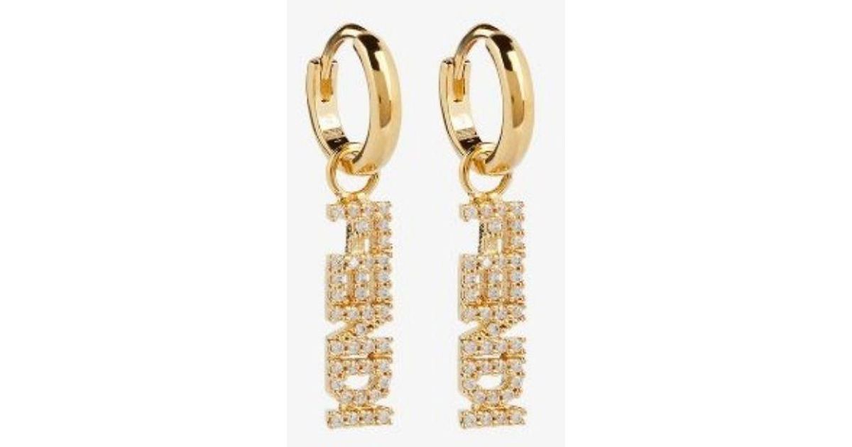 Fendi Signature Logo Drop Earrings in Gold (Metallic) Lyst