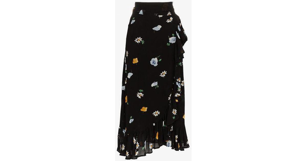ganni floral skirt