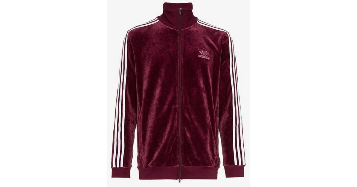 adidas Synthetic Bb Velour Track Jacket in Burgundy (Purple) for Men - Lyst