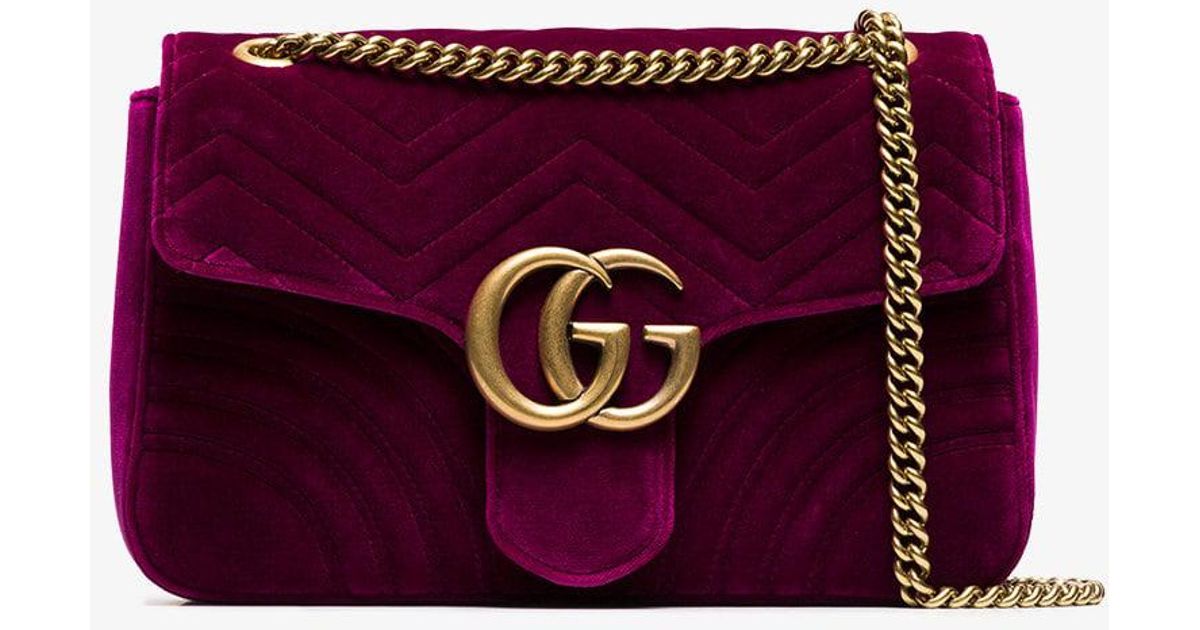gucci fuchsia velvet bag
