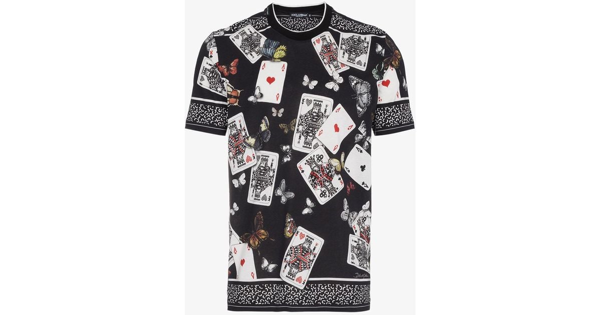 Dolce & Gabbana Cotton Deck Of Cards Print Short Sleeve T Shirt in ...