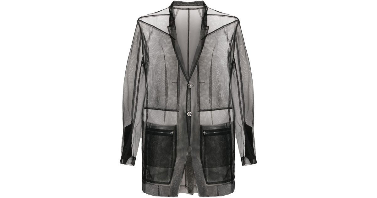 Rick Owens Transparent-design Blazer in Gray for Men | Lyst