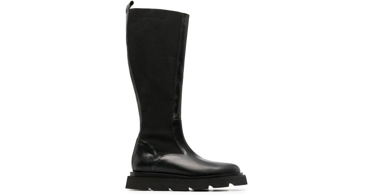 Atp Atelier Black Cometti Knee-high Leather Boots | Lyst