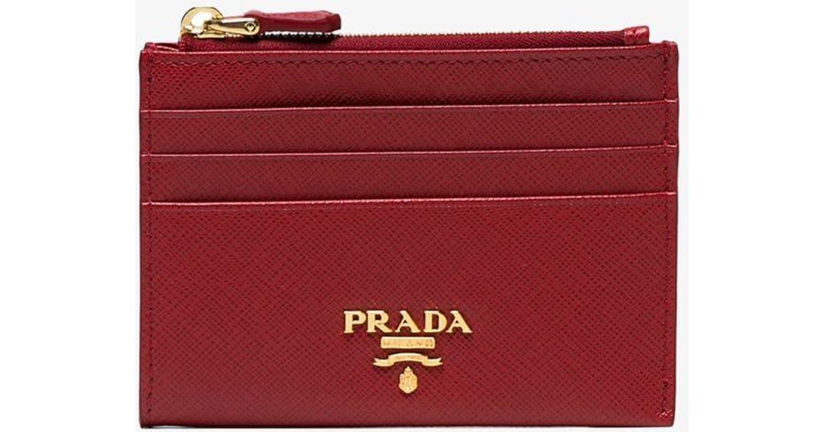 red designer card holder