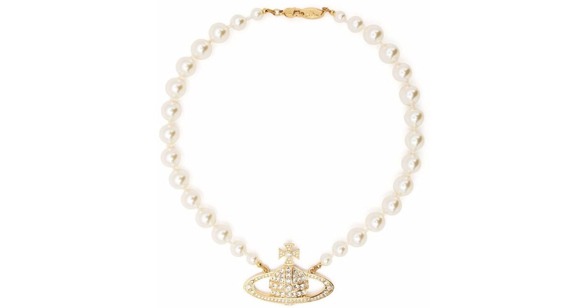 Vivienne Westwood Gold tone Mini Bas Relief Pearl Choker