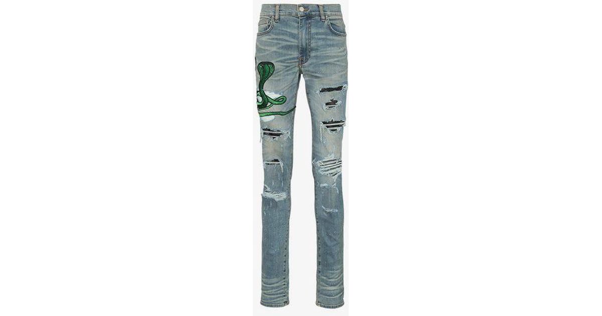 amiri jeans blue patch