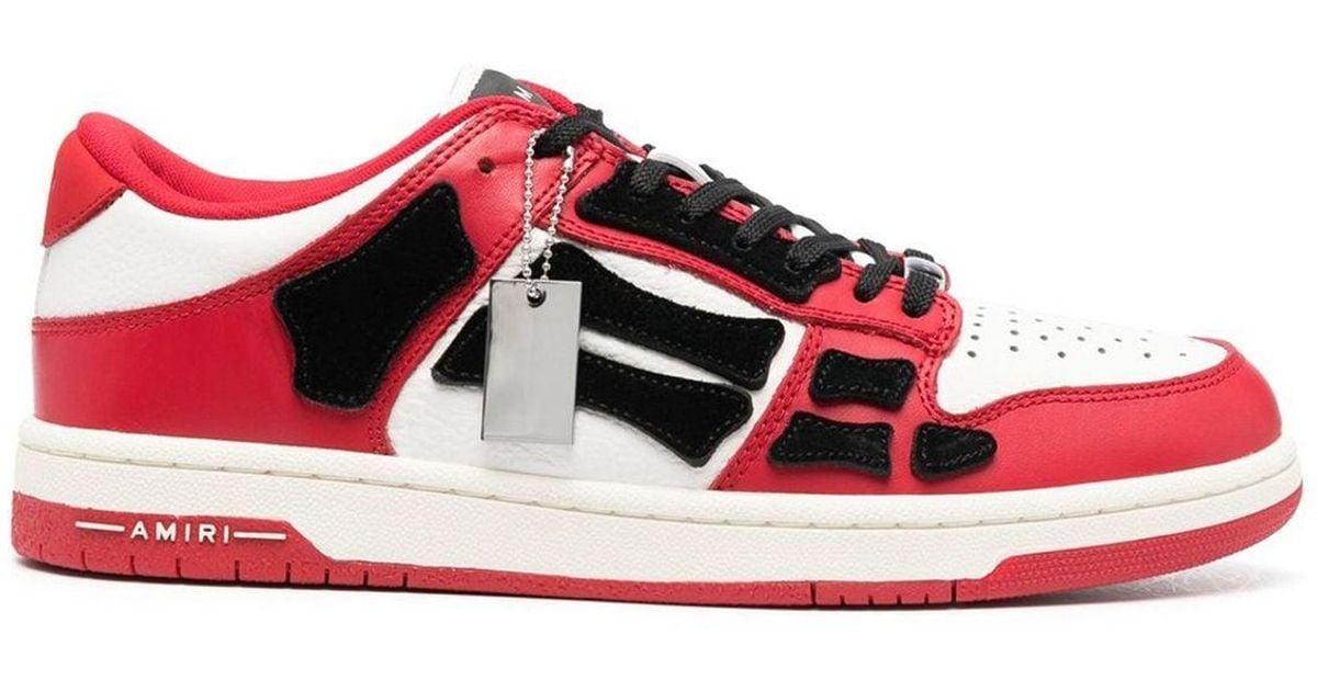 Amiri Red Skel-top Low Leather Sneakers for Men | Lyst