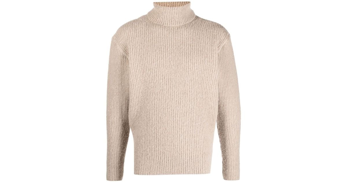 Our Legacy Neutral Submarine Ribbed Roll-neck Sweater - Men's - Virgin ...