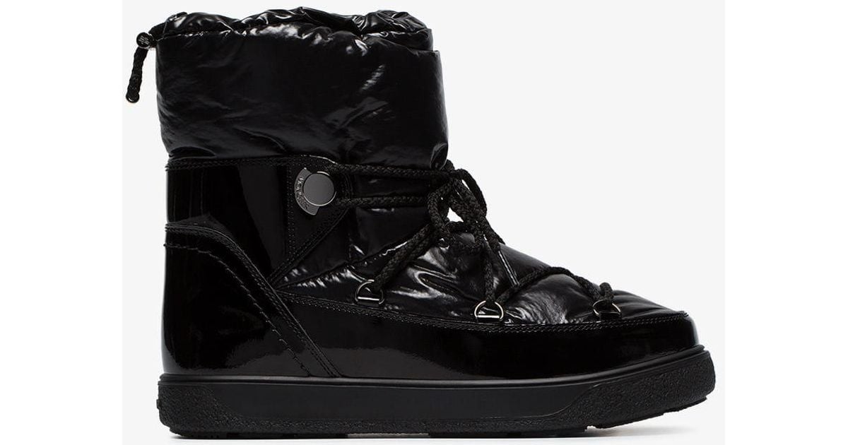 black patent snow boots