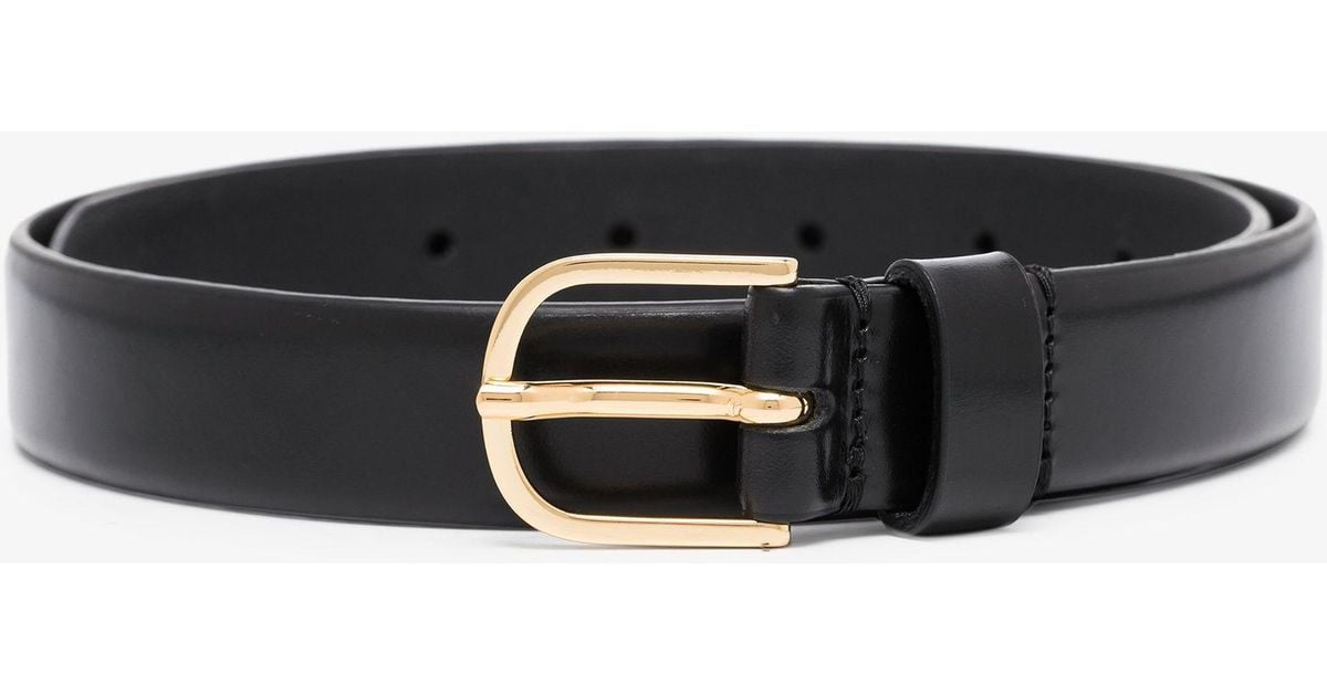 Totême Slim Leather Belt - - Leather in Black - Lyst